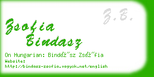 zsofia bindasz business card